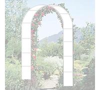 Metal Garden Arch for Climbing Plants Heavy Duty Rose Arbor Flower Stand Large 2.2M Height Black and White Decorative Archway