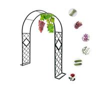 Metal Garden Arch for Climbing Plants Outdoor Pergola Trellis Decoration for Weddings & Small Spaces Sturdy Structure for Roses & Ivy Black (340cm W x 230cm H)