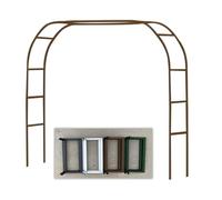 Metal Garden Arch for Climbing Plants Outdoor Trellis with Base Wedding Arbor 1.4m to 3.5m WidthsBrown Finish L300xW40xH220cm - Perfect for Gardens and Events