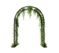 Metal Garden Arch for Climbing Plants - Rose Arbor Trellis Wedding Archway W80-H200cm to W300-H220cm Durable Black Steel Design.