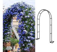 Metal Garden Arch for Climbing Plants & Roses 120x220cm Wedding Trellis Black Outdoor Archway for Backyard Patio & Courtyard Decor Floral Support Structure