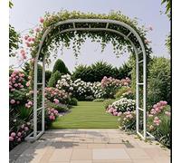 Metal Garden Arch for Climbing Plants Roses and Vines Wedding Decor Support 120 240 cm Adjustable Pera e White W160 x H230 x D40 cm