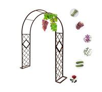 Metal Garden Arch for Climbing Plants Sturdy Outdoor Trellis Pergola Wedding Decor for Small Spaces Bronze Finish 340cm W x 230cm H Ideal for Roses and Ivy