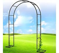 Metal Garden Arch for Climbing Plants Sturdy Rose Trellis Outdoor Wedding Arch 0.8 3.5m Height Options Black 140cm W x 230cm H Perfect for Garden Decor