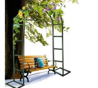 Metal Garden Arch for Climbing Plants Wedding Arbor Rose Trellis 200cm 220cm 230cm Tall Decorative Arched Gate in Green White Brown Black (L240xW40xH220cm)