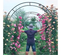 Metal Garden Arch for Climbing Plants, Width 140/180/300/350cm, Weathproof Wooden Rose Trellis, White, W2.4M x H2.2M, Ideal for Roses & Flows in Garden/Trace