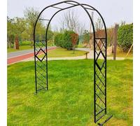 Metal Garden Arch for Climbing Plants9.2ft Outdoor Trellis Arbor for Roses & WisteriaDurable Steel Structure Stylish Black Finish Perfect Patio Decoration