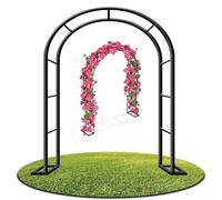 Metal Garden Arch for Climbing Roses Flower Trellis Outdoor Plant Support Wedding Decoration 200cm Height Elegant Black Arbor for Vines and Plants