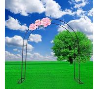 Metal Garden Arch for Roses, Outdoor Climbing Plant Support, Decorative Wedding Trellis, W200xH230x40cm, Black Iron Rose Arch, Perfect for Gardens and Vines