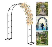 Metal Garden Arch Galvanized Rose Trellis for Climbing Plants 1.8m x 2.2m (5.9ft x 7.2ft) - Sturdy Support for Roses & Garden Decoration