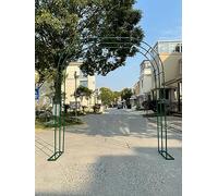 Metal Garden Arch Galzed Rose Arbor Trellis Round Flower Arch Sizes 120 350 cm Width 50 cm Depth Dark Green Climbing Support for Roses (B140 x H230 cm)
