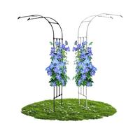 Metal Garden Arch Rose Trellis for Climbing Plants and Vines, Sturdy PE Coated Frame, Black, 260cm x 240cm (8.5ft x 7.9ft)