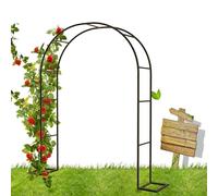 Metal Garden Arch, Schwarz Rose Trellis for Climbing Plants, 2/2.2/2.3m Height, Wedding Arch - Dark Green/White/Bronze, L260xW40xH220cm, Outdoor Decoration