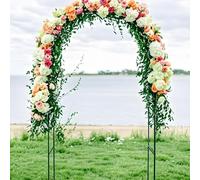 Metal Garden Arch Sturdy Rose Arbor for Outdoor Pergola Trellis Support for Backyard Various Sizes (Green 120cm x 220cm) Perfect for Climbing Plants and Flowers