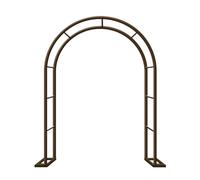 Metal Garden Arch, Sturdy Trellis for Climbing Plants, Wedding Decor, Adjustable Height 140-350cm, Brown Finish, Perfect for Garden, Balcony, Outdoor Events (W140 x H230cm)