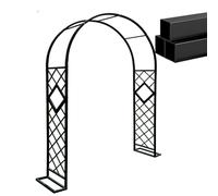 Metal Garden Arch - Sturdy Trellis for Climbing Plants, Wedding Decor, Weatherproof Garden Archway, Balcony Support - Black (W220 x H230cm)