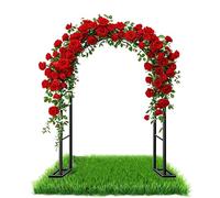 Metal Garden Arch Trellis - 120cm to 240cm Steel Frame for Climbing Plants Roses Vegetables Indoor/Outdoor Decor Wedding & Christmas ArchwayBlack Arbor