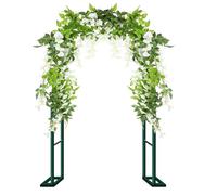 Metal Garden Arch Trellis for Climbing Plants - 2.0m/2.2m/2.3m Outdoor Arbour Decoration for Weddings & Gardens - Green Garden Arches (L140xW40xH230cm)