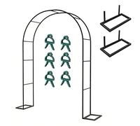 Metal Garden Arch Trellis for Climbing Plants - Adjustable 1.4-3.0m Wide Pergola Support Easy Assembly Wedding Arbor for Outdoor Party & Backyard Decorations (Black W 2.86xH 2.2)