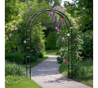 Metal Garden Arch Trellis for Climbing Plants - Durable Steel Pergola Arbor - Outdoor Wedding Decoration - Black, 180x220cm Archway for Garden Landscaping