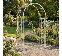 Metal Garden Arch Trellis for Climbing Plants HeavyDuty Wedding Arbor 3.4x2 ft Sturdy Backdrop Stand for Birthday Parties Garden Decor White