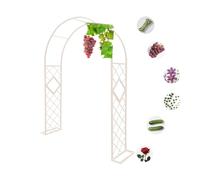 Metal Garden Arch Trellis for Climbing Plants Outdoor Pergola Wedding Decor Sturdy Metal Structure for Roses & Ivy White 180cmW x 230cmH Perfect for Small Spaces