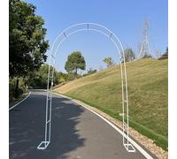 Metal Garden Arch Trellis for Climbing Plants, Outdoor Wedding Arbor, Decorative Pergola Frame for Roses & Vines, Various Sizes 31.5"-110.2" (White, 80cmW x 200cmH)