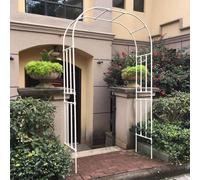 Metal Garden Arch Trellis for Climbing Plants, Powder-Coated Steel Rose Arbor, Sturdy Outdoor Archway, Various Sizes 120-320cm, White (200x240cm WxH)