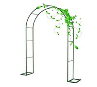 Metal Garden Arch Trellis for Climbing Plants Rose Arbor Durable Plant Support for Wisteria Vegetables Romantic Outdoor Décor for Weddings & Parties (Green 200W x 230H cm)