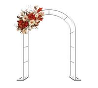 Metal Garden Arch Trellis for Climbing Plants, Sturdy Rose Arch, Support for Vines, Adjustable Height 80-350cm, White, W300 x H220cm