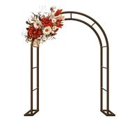 Metal Garden Arch Trellis for Climbing Plants - Sturdy Support for Vines & Flowers Adjustable Height 80-350cm Brown Outdoor Decor W240 x H220cm