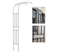 Metal Garden Arch Trellis for Climbing Plants White Iron Half Arch Support 60x240cm & 90x240cm Options Outdoor Décor Perfect for Roses and Vines (120x240cm 3.9x7.9ft)