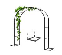 Metal Garden Arch Trellis for Climbing PlantsOutdoor Wedding Ceremony Arbor Indoor Party Backdrop Stand8.5ft x 7.2ft x 1.3ft (Black)