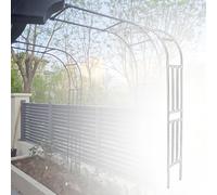Metal Garden Arch Trellis Pergola for Climbing Plants Wedding Arbor 1.2 2.8m Width Black White Options Outdoor Decoration (210x240cm 6.8x7.8ft)
