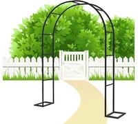 Metal Garden Arch TrellisAdjustable Width Free Standing for Climbing Plants & Roses Perfect for Indoor/Outdoor Wedding Decor (Black 280x220x40CM)
