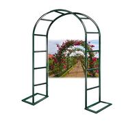 Metal Garden Arch with Base Support for Climbing Plants Wedding Decoration Trellis Patio Pergola Available in 140-350 cm Widths Green (80x200 cm)