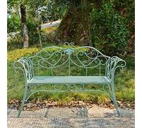 Metal Garden Bench, Country Wrought Iron Double Chair Bench, Villa Garden Courtyard Decoration Leisure Chair, Park Outdoor Bench With Backrest