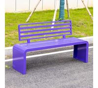 Metal Garden Bench for 2-3 People, Weatherproof Outdoor Seating with Backrest, Perfect for Porches, Parks, Lounges - Secure Fixing Holes
