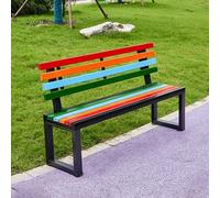 Metal Garden Bench, Outdoor Wooden Park Bench for 2-3 People, Durable Patio Seating, Stylish Veranda Decor, Hospital Waiting Area, 59in Black - Perfect for Backyard & Patio