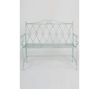 Metal Garden Bench Patio Furniture Seat Foldable Antique Blue Glamhaus Light Blue One Size
