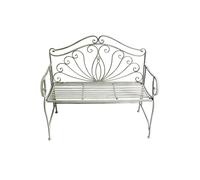 Metal Garden Bench Patio Furniture Seat Foldable Antique Grey Glamhaus Grey One Size