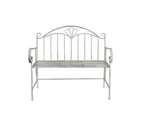 Metal Garden Bench Patio Furniture Seat Foldable Antique Grey Glamhaus Grey One Size