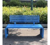 Metal Garden Bench with Backrest - Durable Outdoor Seating for Park, Yard, Lawn Decor