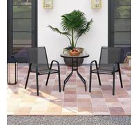 Metal Garden Bistro Set Wyld and Coco Black 1 Pack
