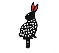 Metal Garden Bunny Silhouette Plug-In Sculpture for Outdoor Landscape Decoration Rust Resistant Iron Ornament Black Easy Installation for Yard Flower Bed Pathways Easter Party 1 Pack(A 25 * 10.5cm)