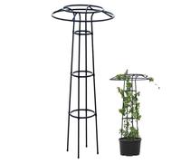 Metal Garden Climbing Plant Support Frame for Wisteria Vine Rose Flower Tomato Rustproof Umbrella Design Outdoor Plant Stand (145cm/225cm)