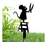 Metal Garden Decor | Waterproof Mouse Stealing Flower Decor | Lawn Ornaments,for Patio Lawn Courtyard Fence Walkway Path