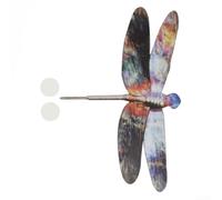 Metal Garden Dragonfly Art Piece for Vertical Surfaces Including Tree Bark Fence Posts and Exterior Walls (S)