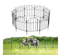 Metal Garden Fence Panels, 10Pack No Dig Temporary Fencing with Stakes 43 cm (H) × 3.3 m (L), Rust-Resistant Metal Border Fencing for Lawns, Flower Beds & Pet Barriers