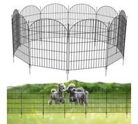 Metal Garden Fence Panels, 10Pack No Dig Temporary Fencing with Stakes 80 cm (H) × 6.8 m (L), Rust-Resistant Metal Border Fencing for Lawns, Flower Beds & Pet Barriers